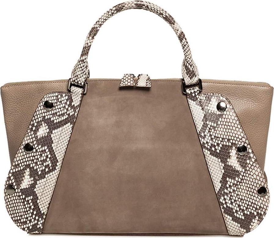 Akris Aimee Small Two-Tone Satchel Bag