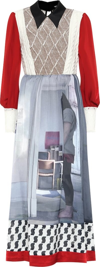 Undercover Printed silk-blend dress