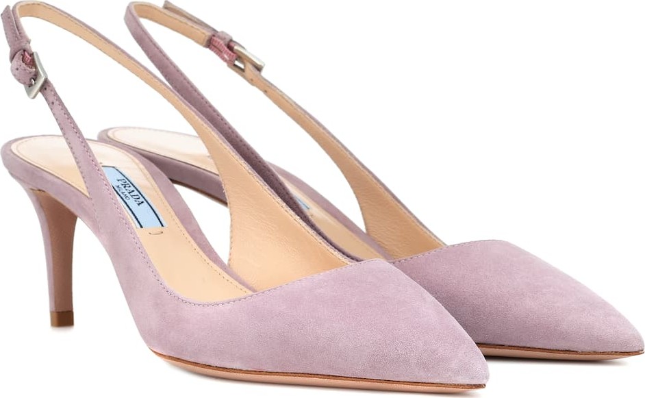 Prada Suede slingback pumps