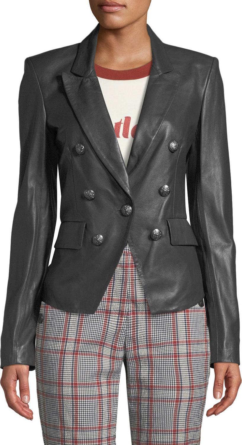 Veronica Beard Cooke Leather Dickey Jacket