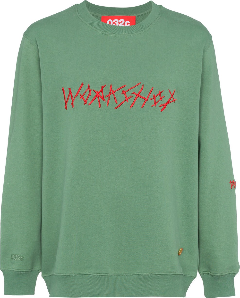 032c Green embroidered sweatshirt