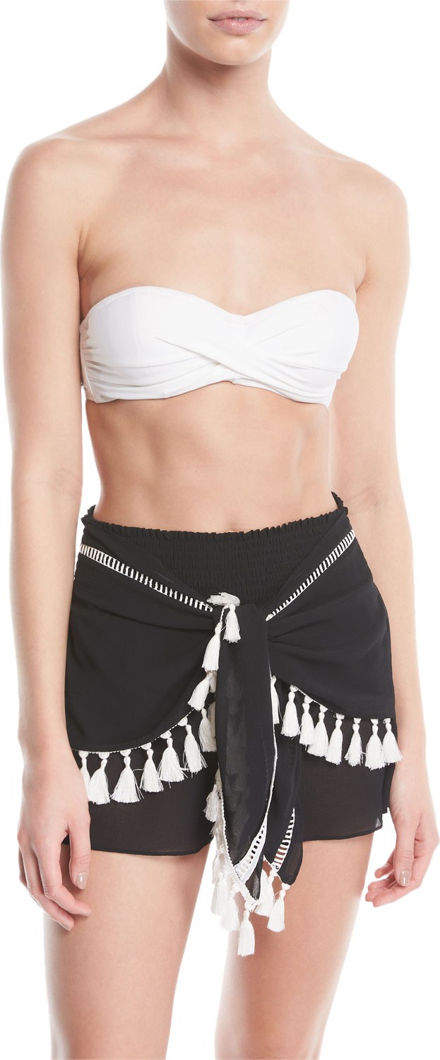 Ramy Brook Dario Tie-Front Fringe Shorts