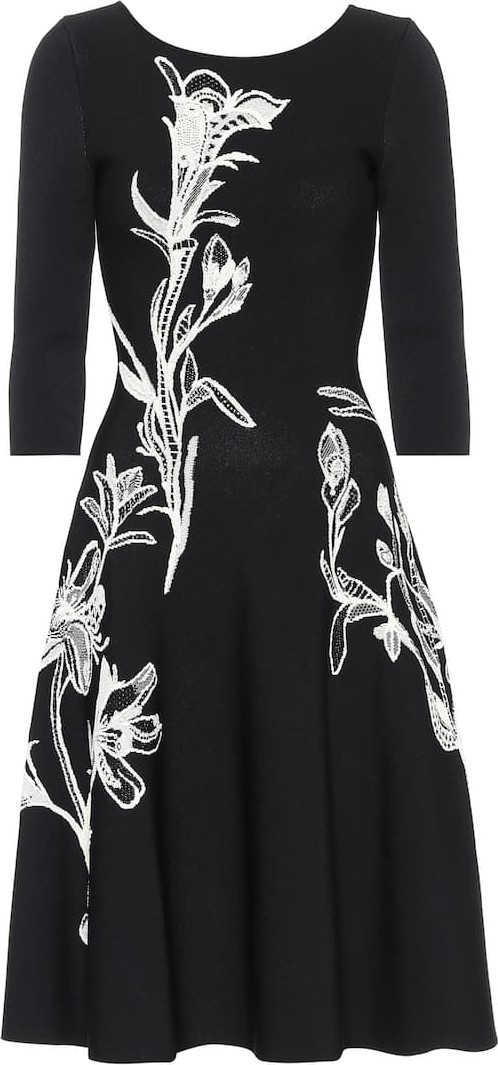 Alexander McQueen Floral jacquard midi dress