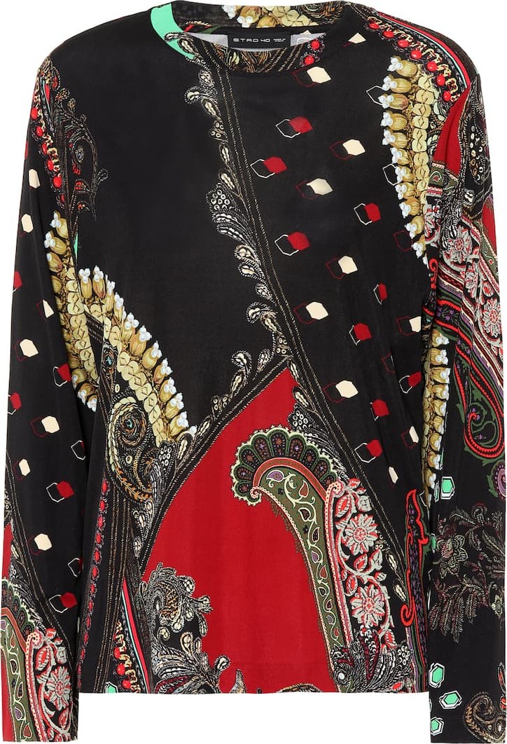 Etro Printed crêpe jersey top
