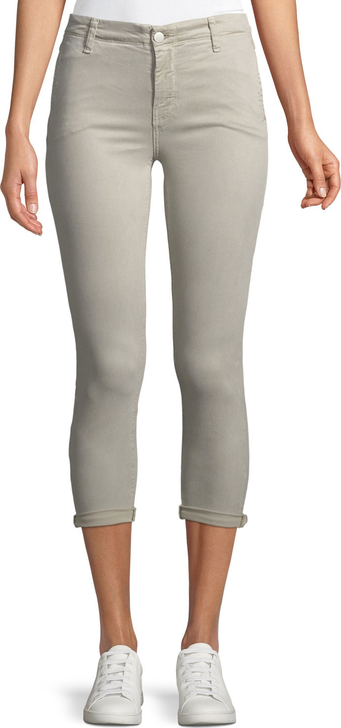 J BRAND Anja Mid-Rise Skinny Cuffed Crop Jeans