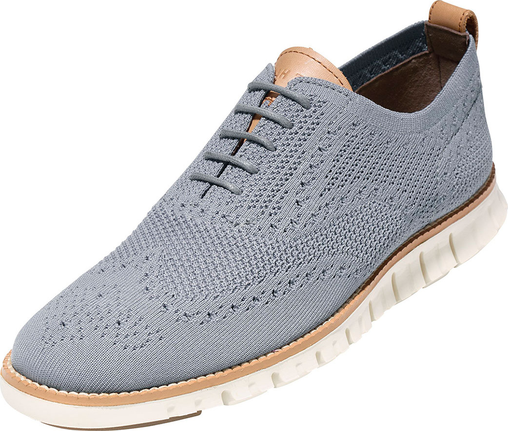 Cole Haan Men's ZeroGrand Knit Wing-Tip Oxford, Gray