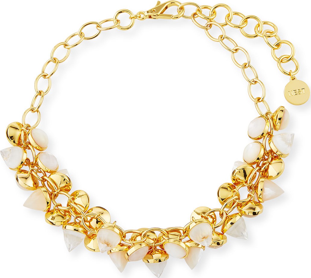 NEST Jewelry Charm Cluster Necklace in Mother-of-Pearl