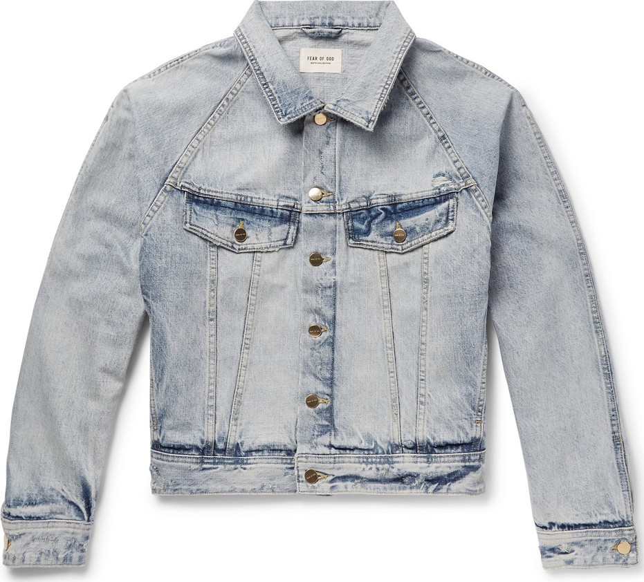 Fear of God Distressed Denim Trucker Jacket