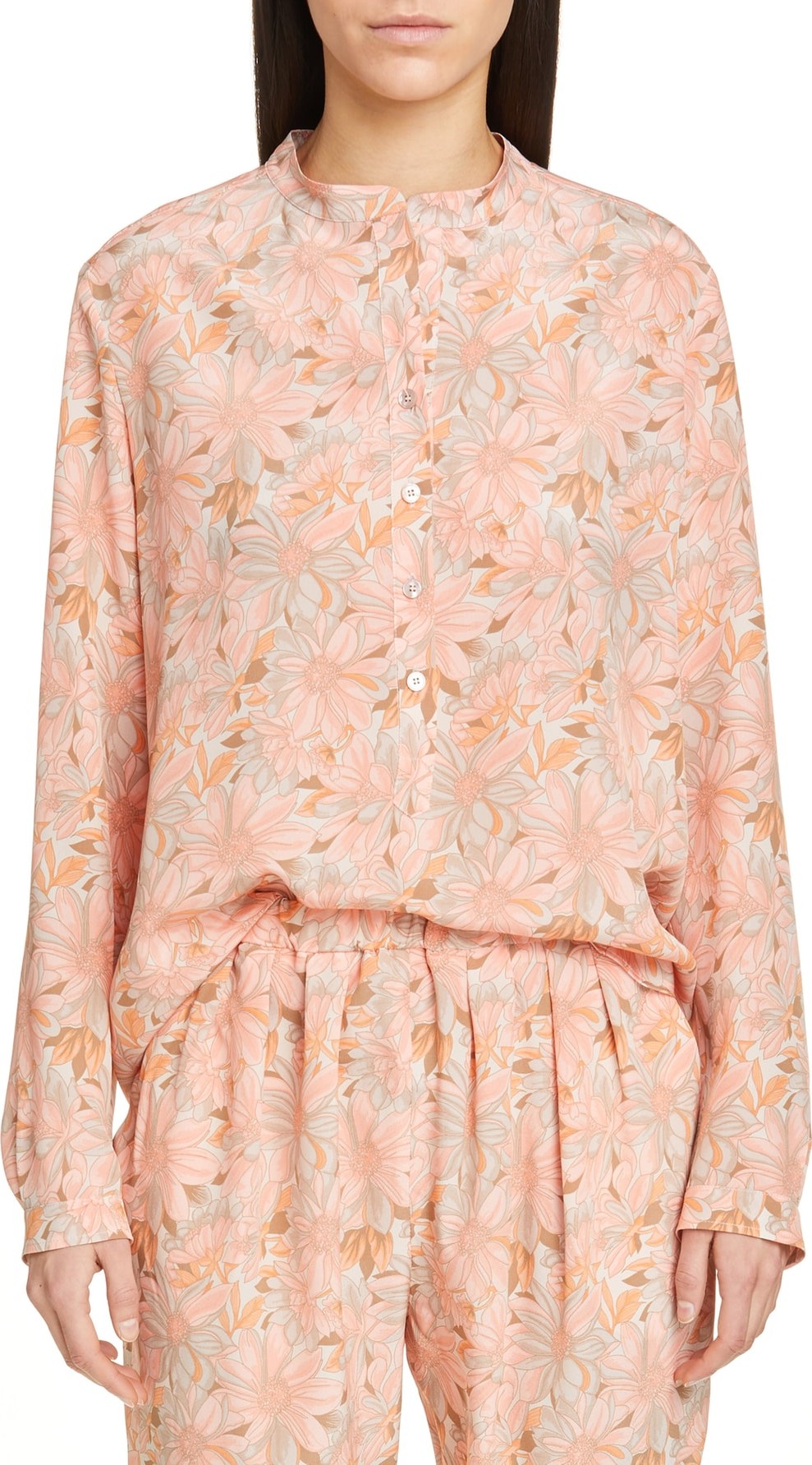 Stella McCartney Floral Print Silk Blouse