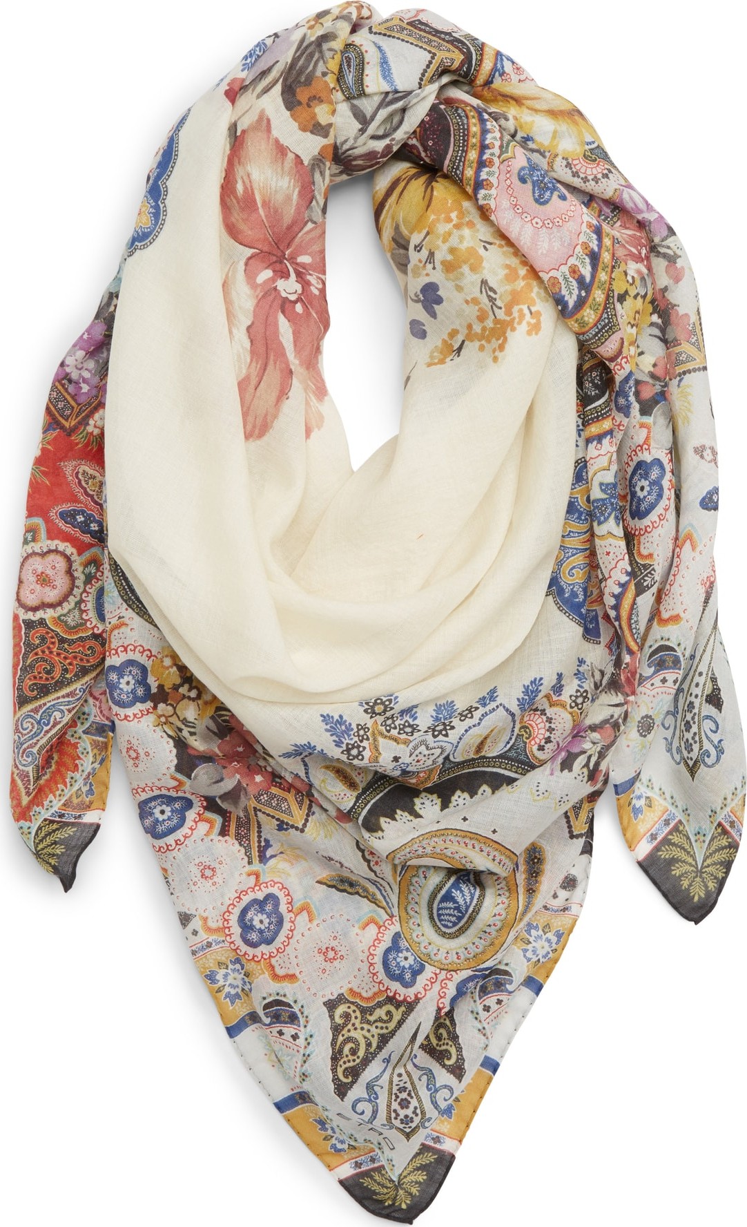 Etro Bombay Square Wool & Silk Scarf