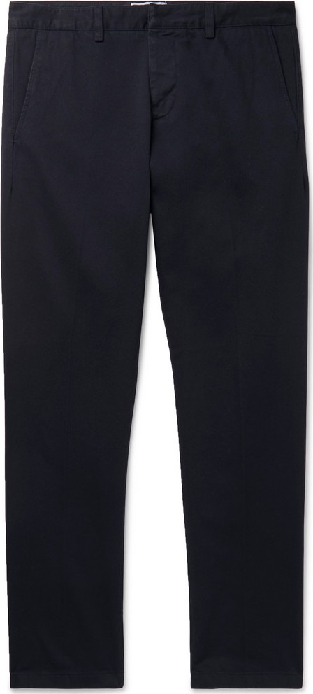 AMI Navy Slim-Fit Cotton-Twill Chinos