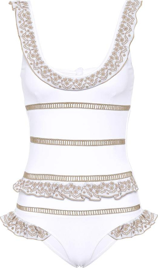 She Made Me Lily embroidered swimsuit