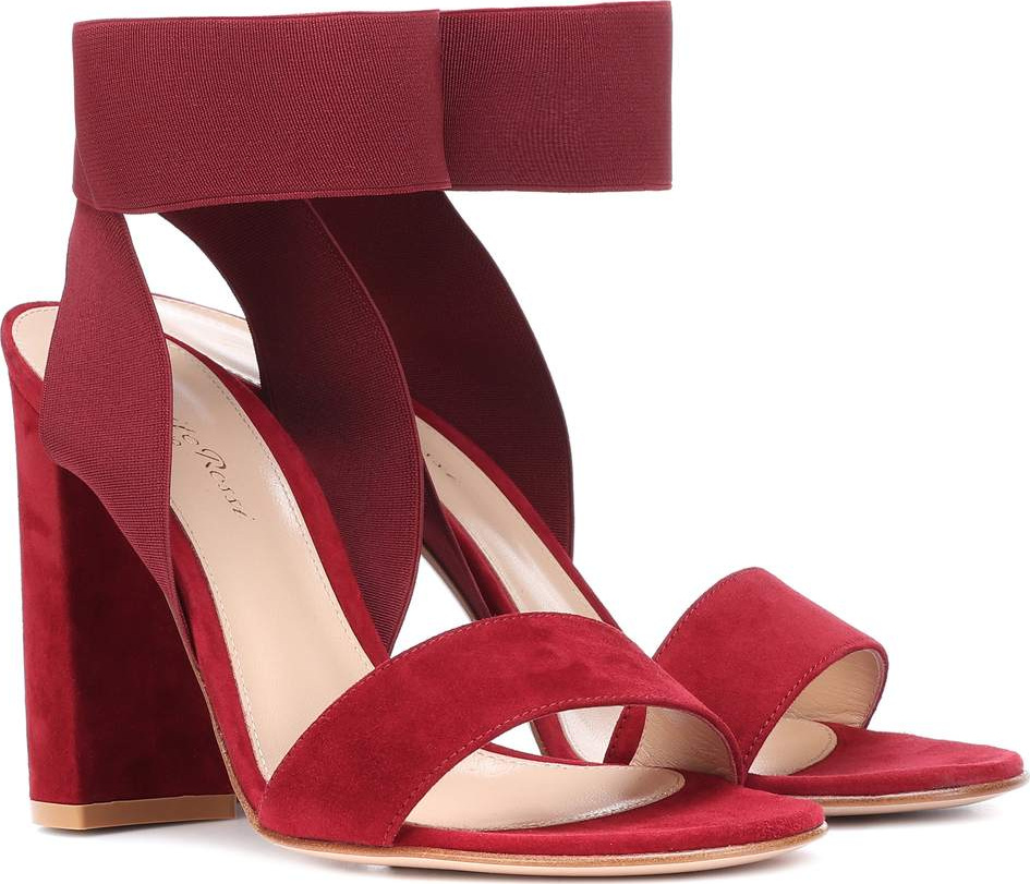 Gianvito Rossi Elastic-strap suede sandals