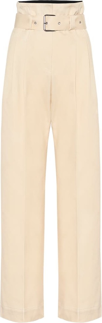 PLAN C Cotton high-rise wide-leg pants