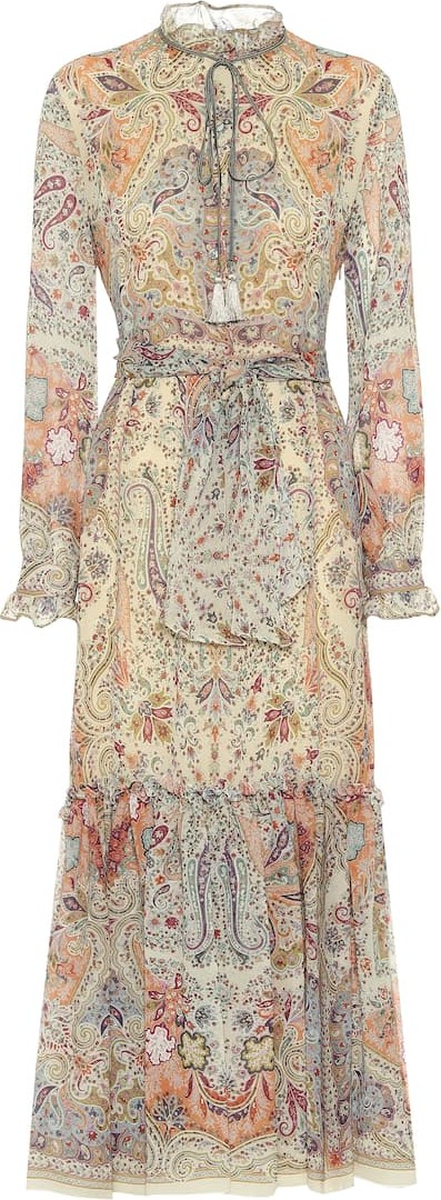 Etro Paisley silk midi dress