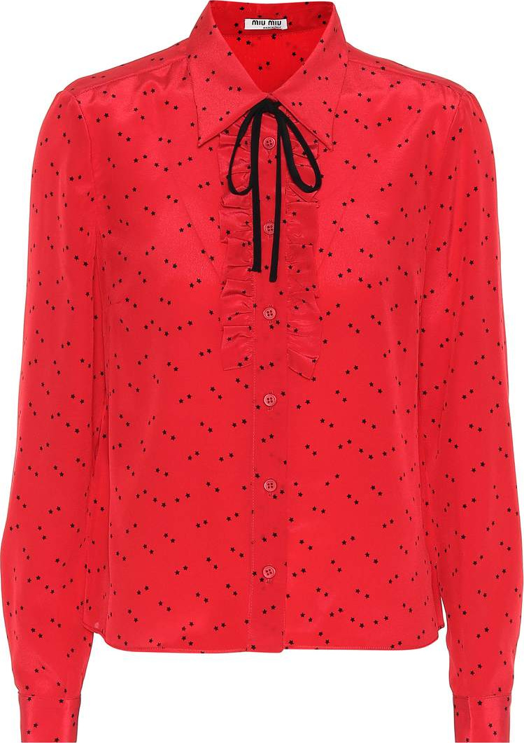 Miu Miu Polka-dot silk blouse