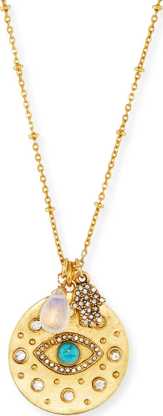 Sequin Evil Eye Talisman Pendant Necklace