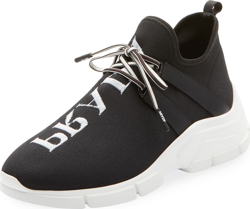 Prada Knit Logo Lace-Up Sneakers