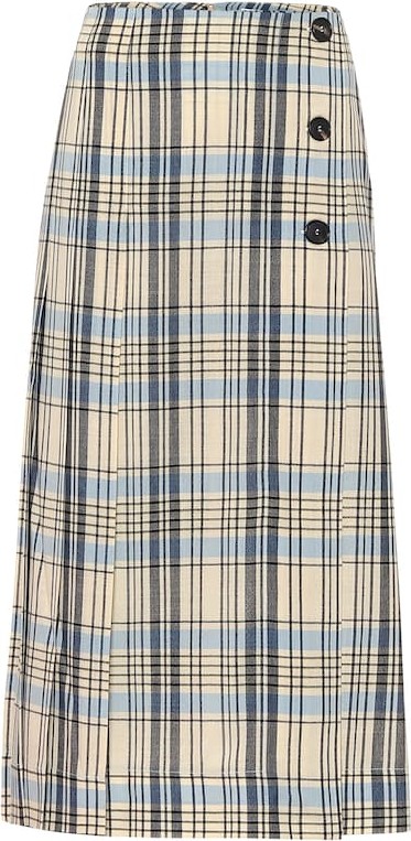 Victoria Beckham Checked wool midi skirt