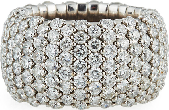 ZYDO 18k White Gold Stretchy Diamond Band Ring