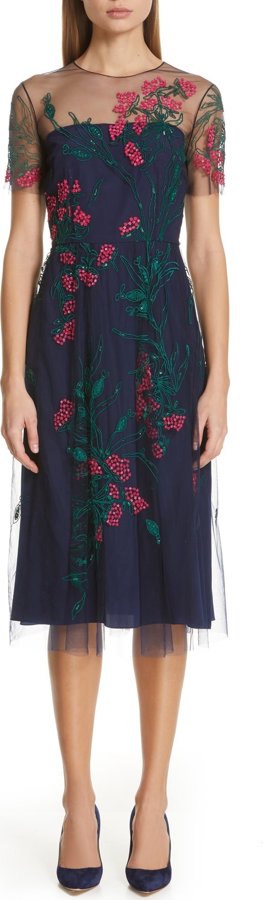 Carolina Herrera Floral Cocktail Dress