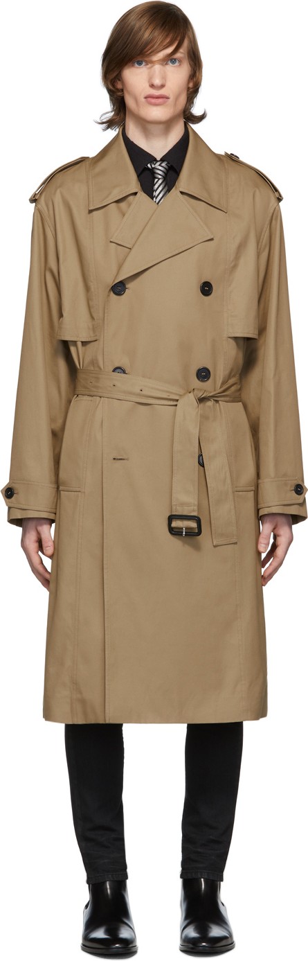 Saint Laurent Beige Gabardine Trench Coat