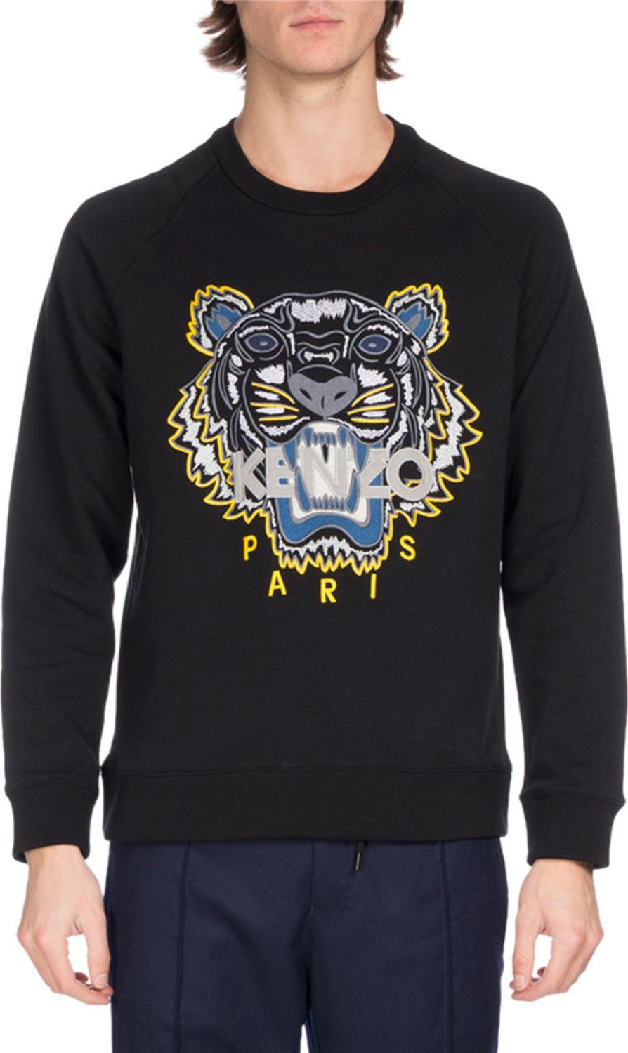 KENZO Embroidered Tiger Logo Sweatshirt, Black
