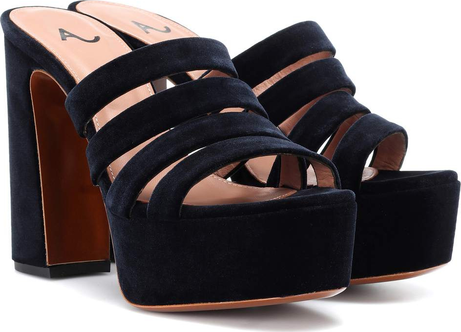 Alexachung Velvet plateau mules