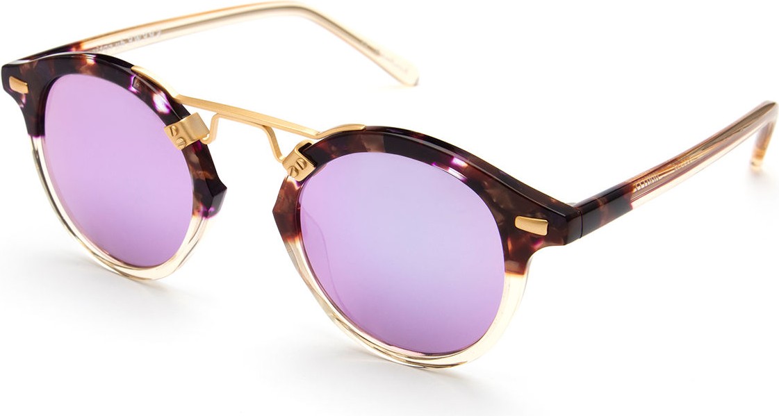 KREWE St. Louis Round Mirrored Sunglasses