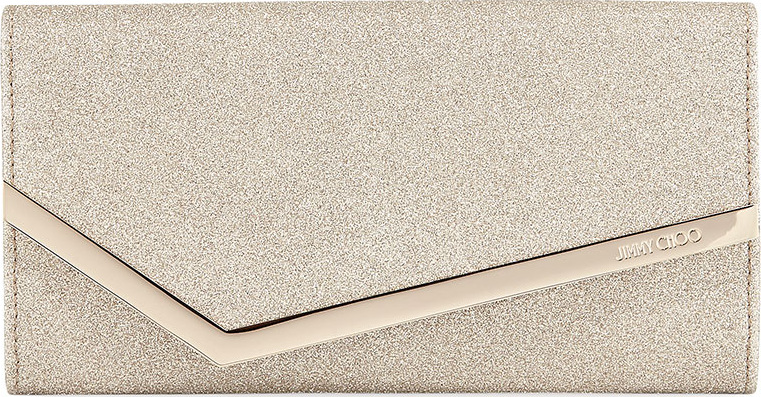 Jimmy Choo Emmie Dusty Glitter Clutch Bag