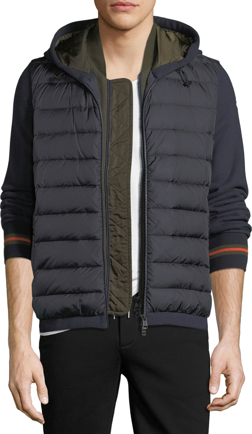 Moncler Double-Zip Puffer Cardigan w/ Hood