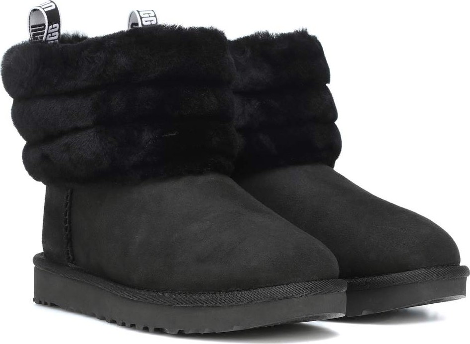 UGG Fluff Mini Quilted suede ankle boots