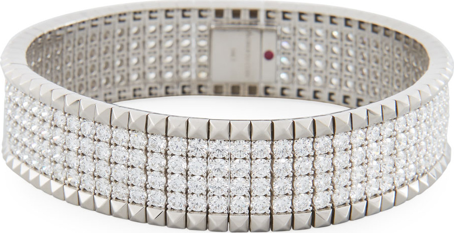 Roberto Coin Rock & Diamonds 18K White Gold Bangle