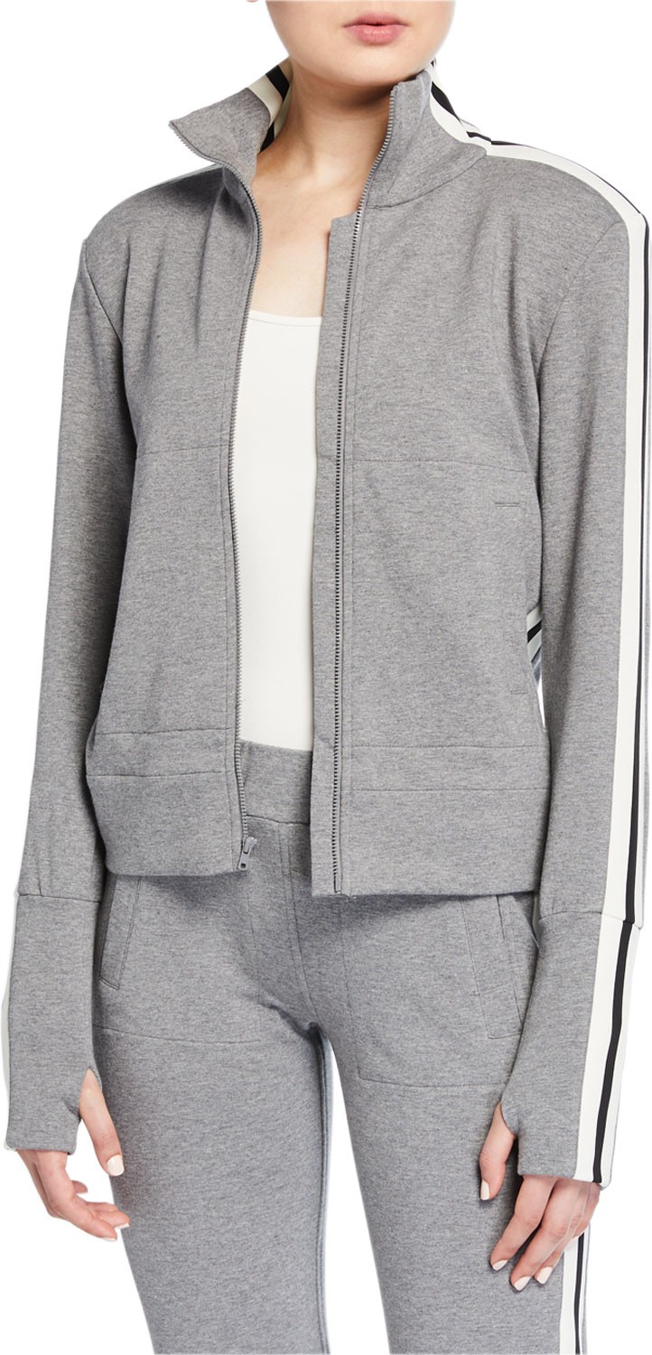 Norma Kamali Side-Stripe Turtle Track Jacket