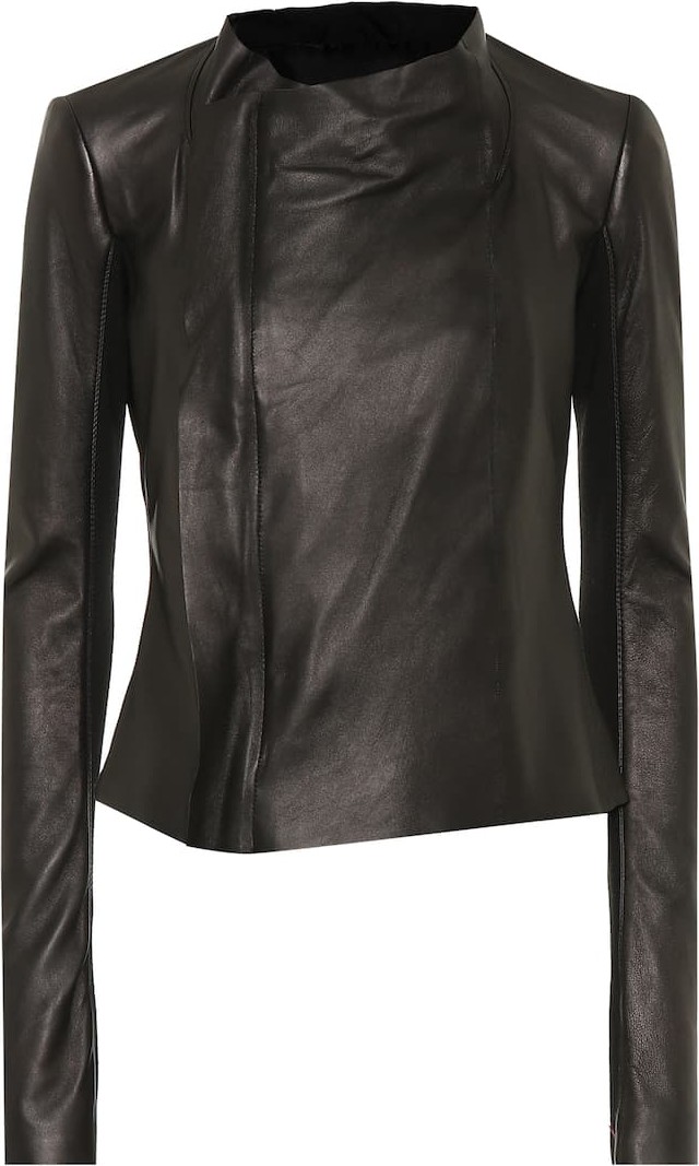 Rick Owens Low Neck leather biker jacket