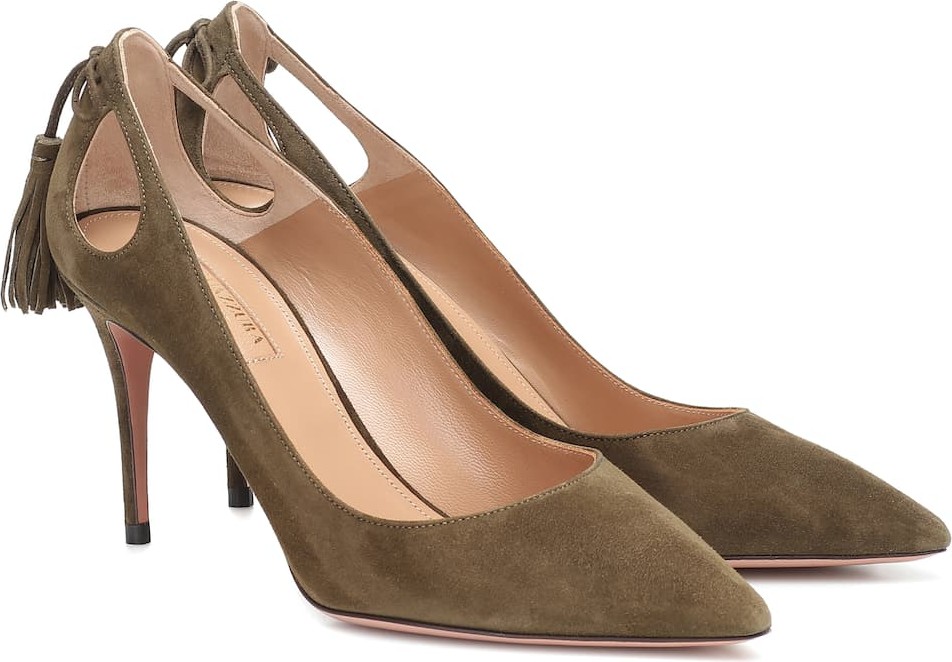 Aquazzura Forever Marilyn 85 suede pumps
