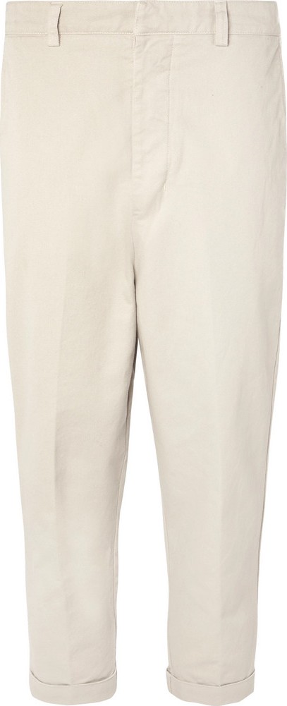 AMI Tapered Cropped Cotton-Twill Trousers