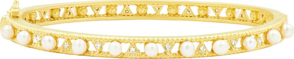 Freida Rothman Textured Cubic Zirconia Hinge Bracelet