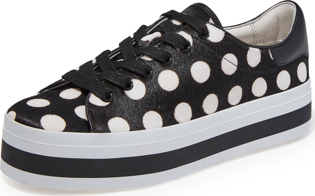 Alice + Olivia Ezra Polka-Dot Calf-Hair Platform Low-Top Sneakers Alice + Olivia Ezra Polka-Dot Calf-Hair Platform Low-Top Sneakers