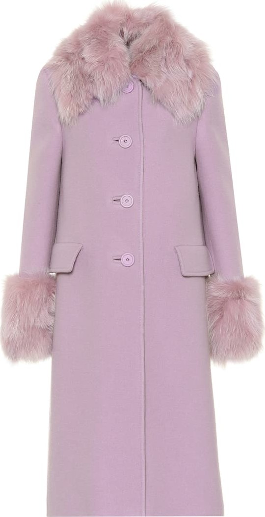 Miu Miu Fur-trimmed wool and angora coat