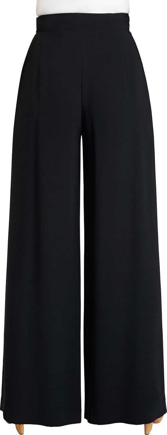 Lafayette 148 New York Ludlow Wide-Leg Crepe Pants, Black