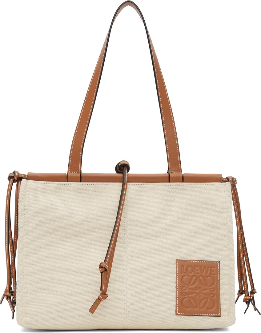 LOEWE Off-White Canvas Small Cushion Tote