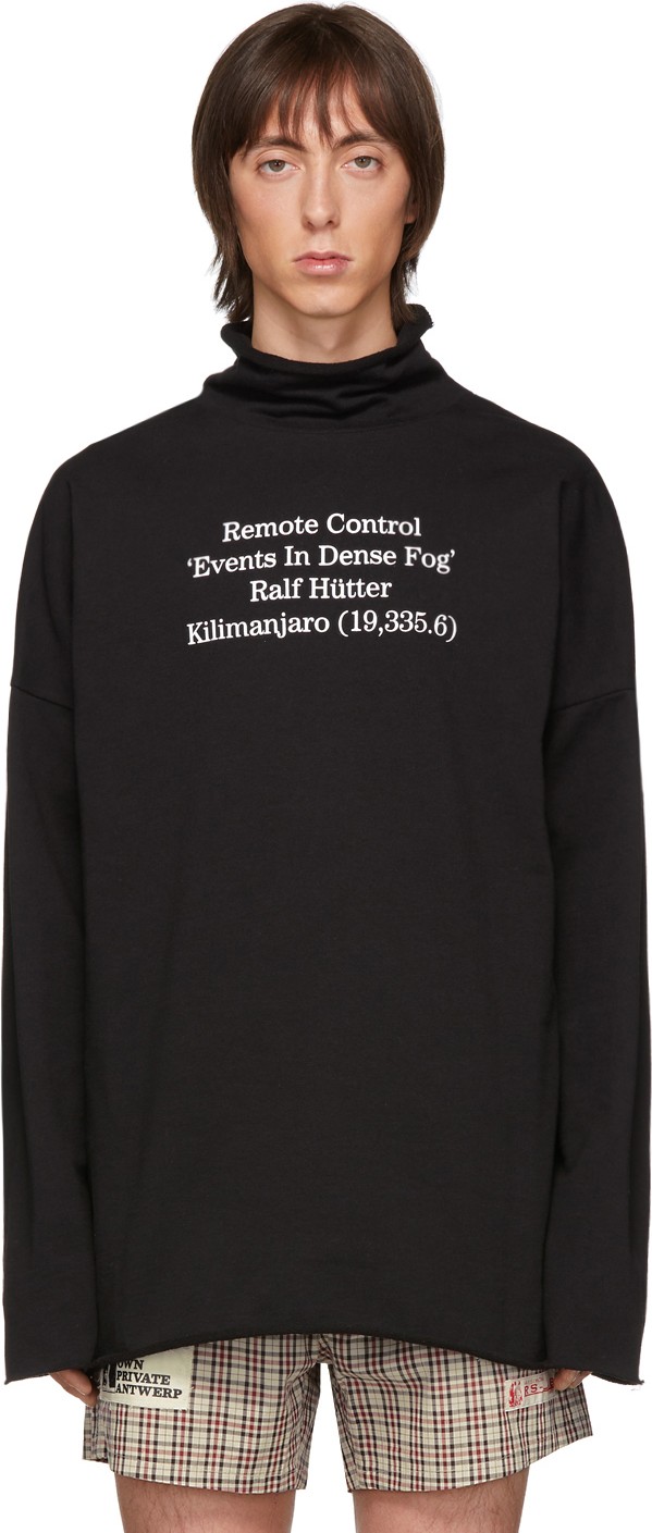 Raf Simons Black Wording Turtleneck