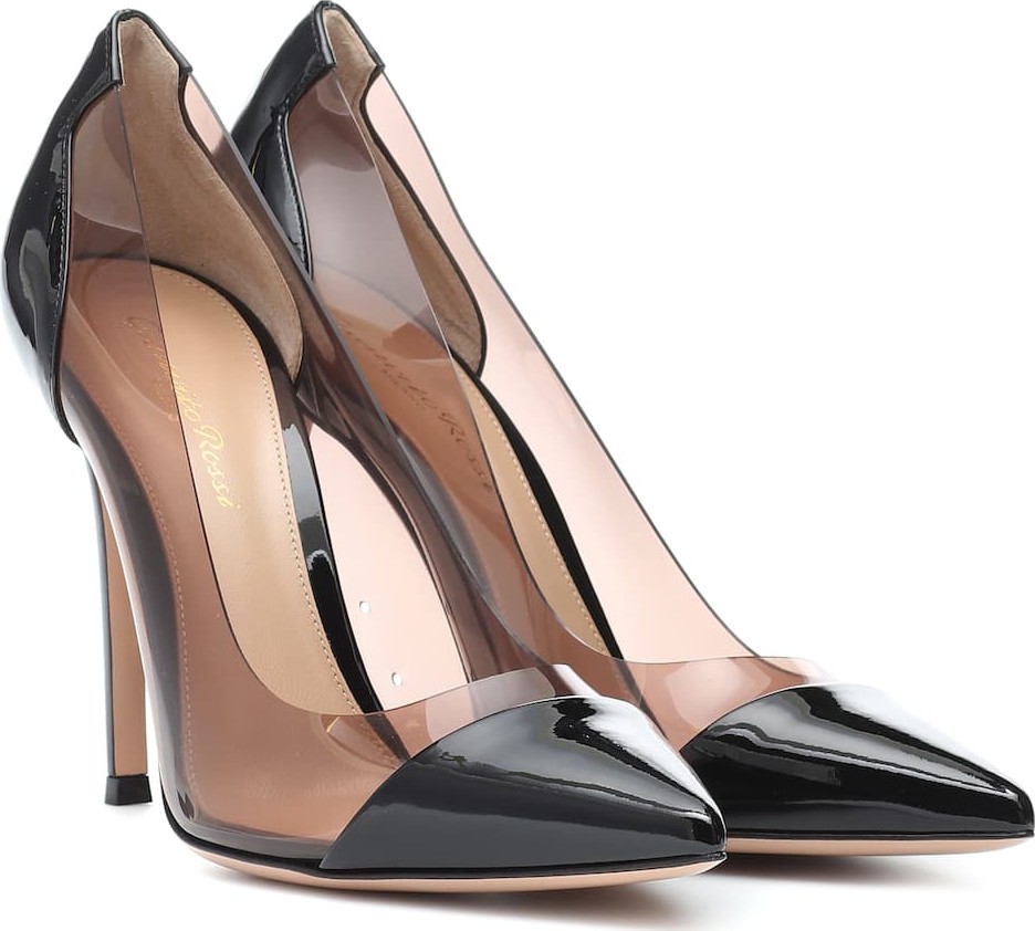 Gianvito Rossi Plexi 105 patent leather pumps