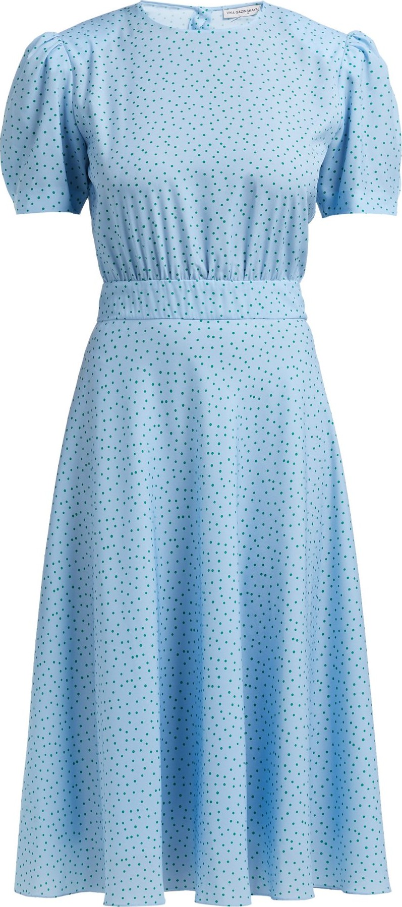 Vika Gazinskaya Puffed-sleeve polka-dot crepe dress