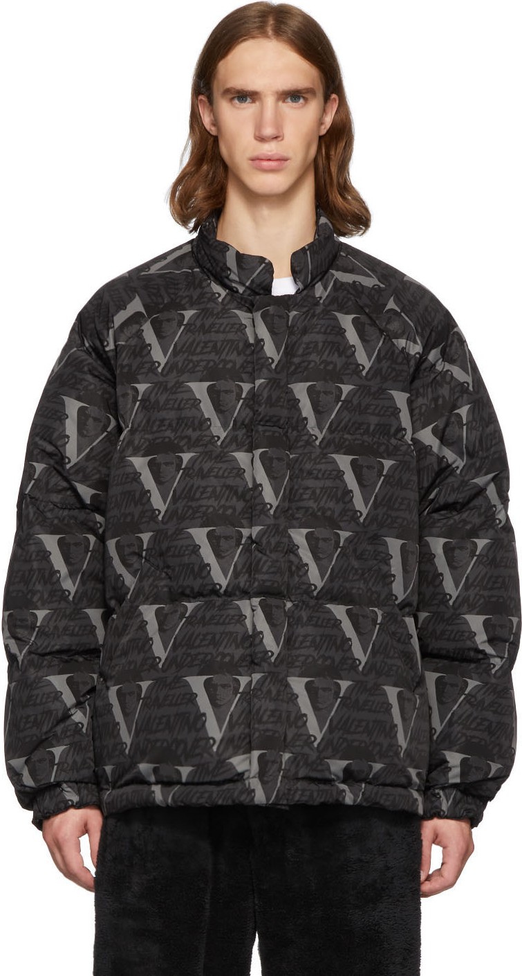Undercover Black Valentino Edition Down Logo Pattern Jacket