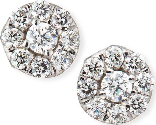 Roberto Coin 18k White Gold Diamond Halo Stud Earrings