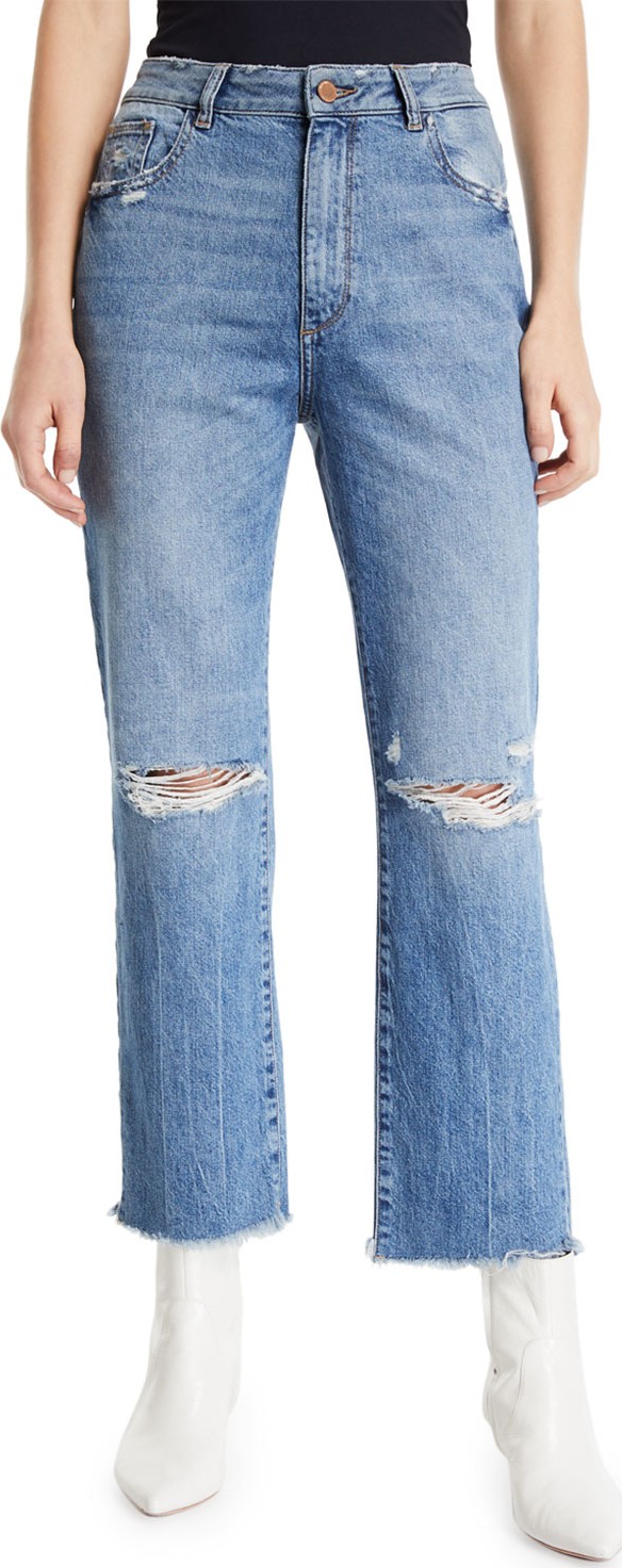 DL1961 Jerry High-Rise Vintage Straight Ankle Jeans