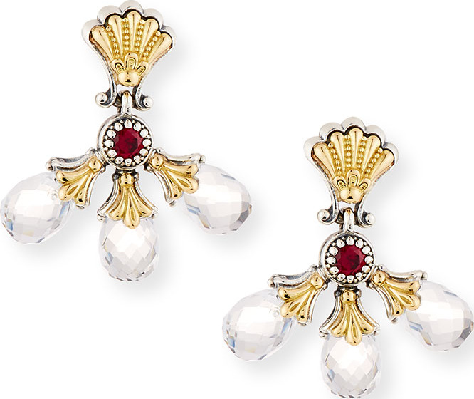 Konstantino Pythia Corundum & Triple-Crystal Earrings