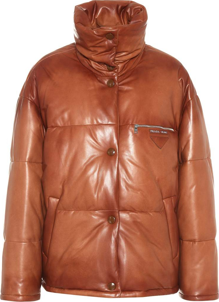 Prada Leather puffer jacket